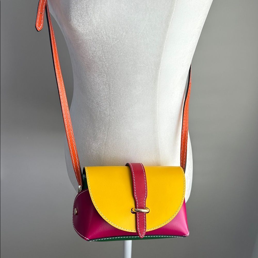 Colorblock Crossbody Bag in Yellow, Pink and Orange